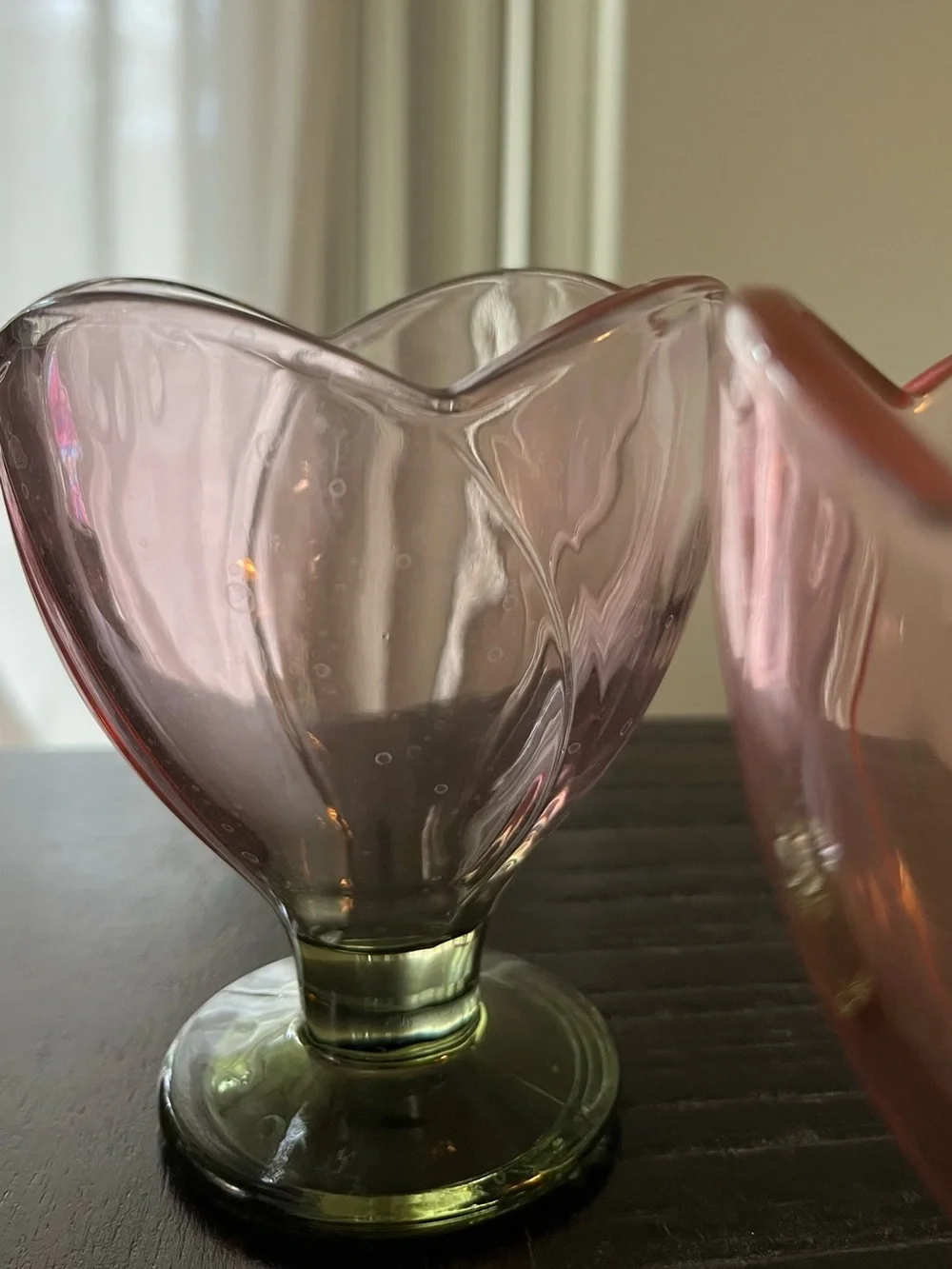 Pink Tulip-Shaped Drinking Glasses - Set of 2